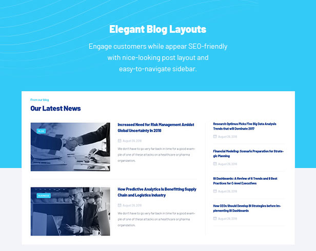 Business Research Services WordPress Theme - Blog Layouts